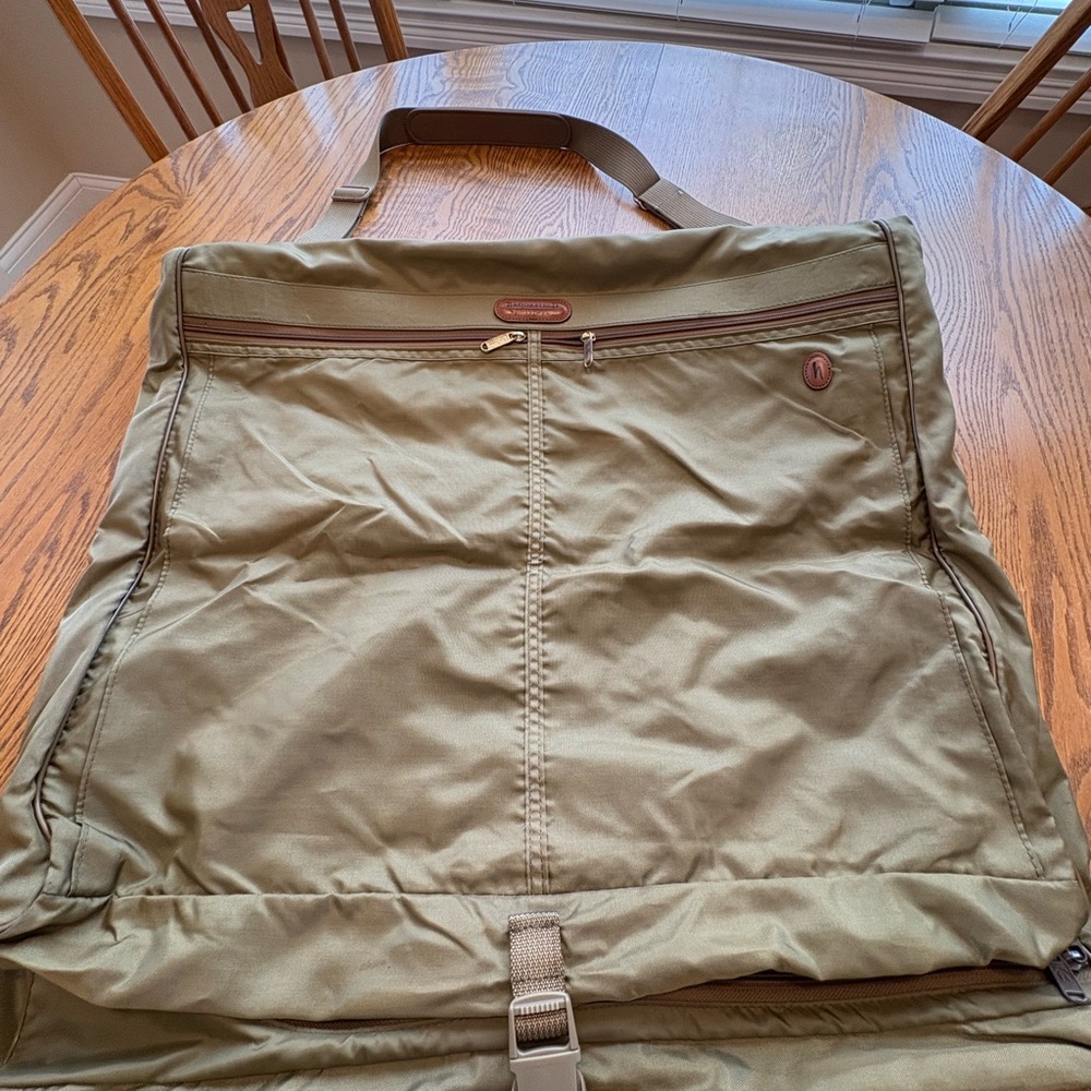 Brookfield by Hartmann Nylon Leather Trim Hanging Folding Garment Bag Travel - Picture 9 of 12